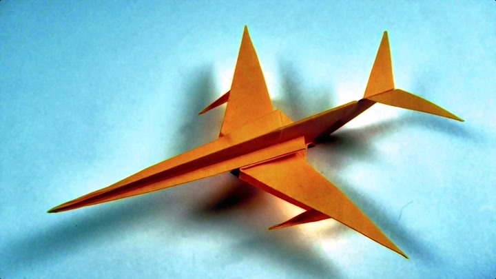 教你用一张纸折出喷气式纸飞机,简单好玩的折纸飞机视频教程!