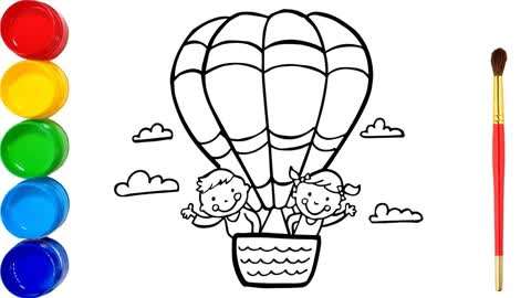 气球的简笔画飞上天图片