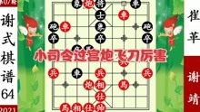 [图]象棋神少帅：2021象甲第七轮 谢式棋谱 崔革不敌 小兵攻城 妙哉