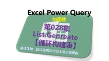 Power Query M函数28.【List】List.Genreate 【循环构建表】