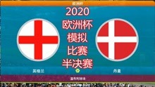 2020年欧洲杯，模拟比赛（半决赛），英格兰vs丹麦，英格兰队赢