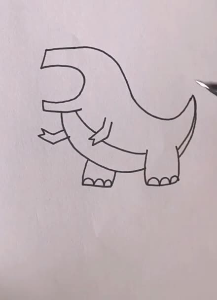 数字画恐龙的画法图片