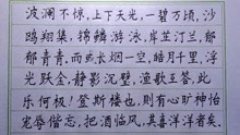 [图]中性笔抄录《岳阳楼记》沙鸥翔集，锦鳞游泳，岸芷汀兰，郁郁青青