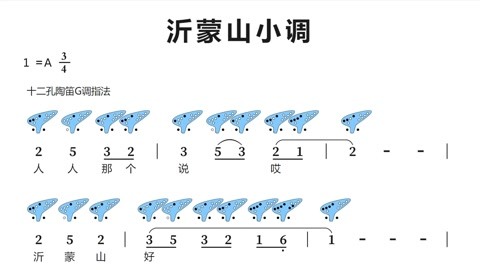 《沂蒙山小調》12孔陶笛動態譜