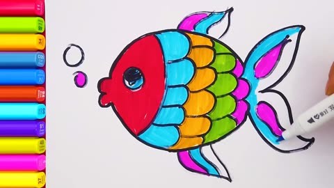 金鱼简笔画大全彩色图片
