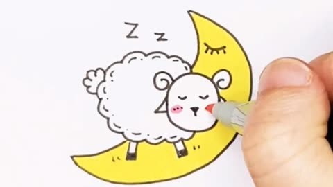 睡觉的羊简笔画图片