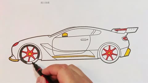 如何教儿童绘画好动漫,阿斯顿马丁gt12绘图着色跑车