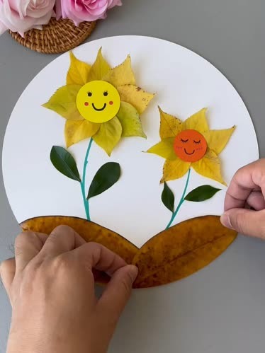 儿童手工画 树叶图片