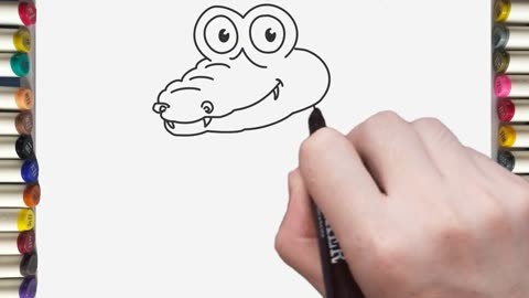 教你画动漫版鳄鱼简笔画